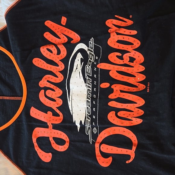 Harley Davidson Fitted Tshirt w Rhinestones - Picture 4 of 4